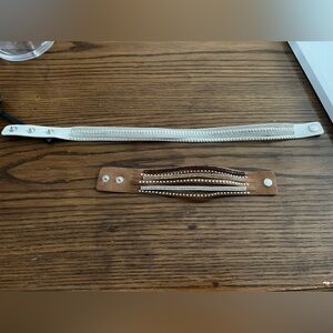 2 felt button bracelets